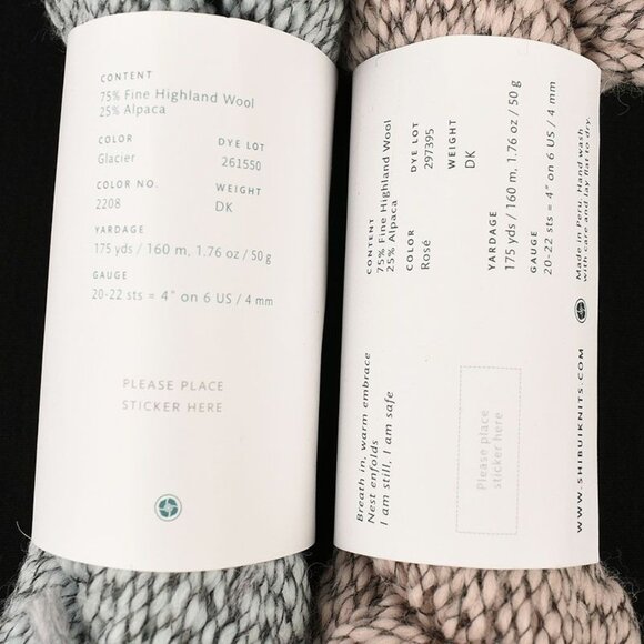 Shibui Knits Nest Yarn DK Weight 2 Skeins Fine Highland Wool Alpaca Glacier Rose - Picture 3 of 3